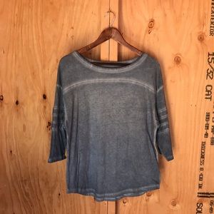 SO The Lounge Life Tee Blue 3/4 Sleeve Super Soft & Cozy